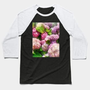 Pink and Lavender Hydrangea Baseball T-Shirt